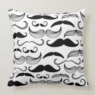 Gentleman klubb. Mustaschmönster 2 Kudde