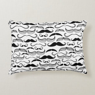 Gentleman klubb. Mustaschmönster 2 Prydnadskudde