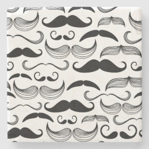 Gentleman klubb. Mustaschmönster 2 Underlägg Sten
