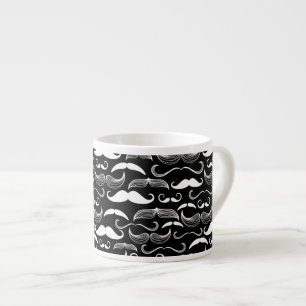 Gentleman klubb. Mustaschmönster Espressomugg