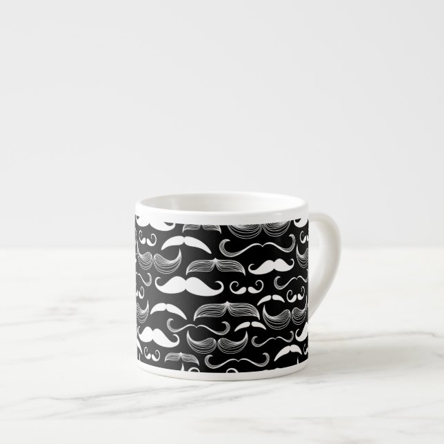 Gentleman klubb. Mustaschmönster Espressomugg (Framsida höger)