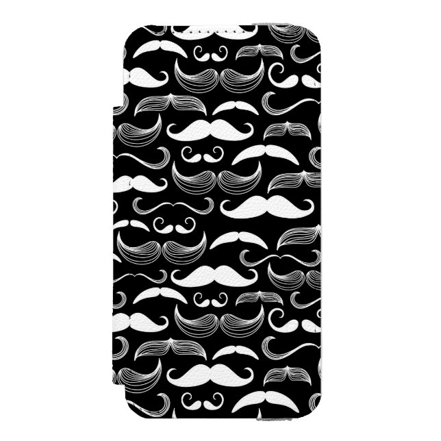 Gentleman klubb. Mustaschmönster Incipio iPhone Wallet Skal (Folio Framsidan)