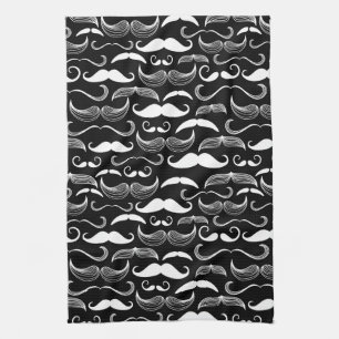 Gentleman klubb. Mustaschmönster Kökshandduk