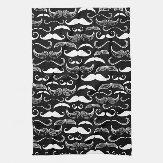 Gentleman klubb. Mustaschmönster Kökshandduk (Vertikal)