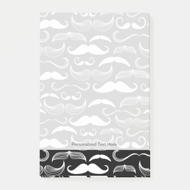Gentleman klubb. Mustaschmönster Post-it Block (Framsida)