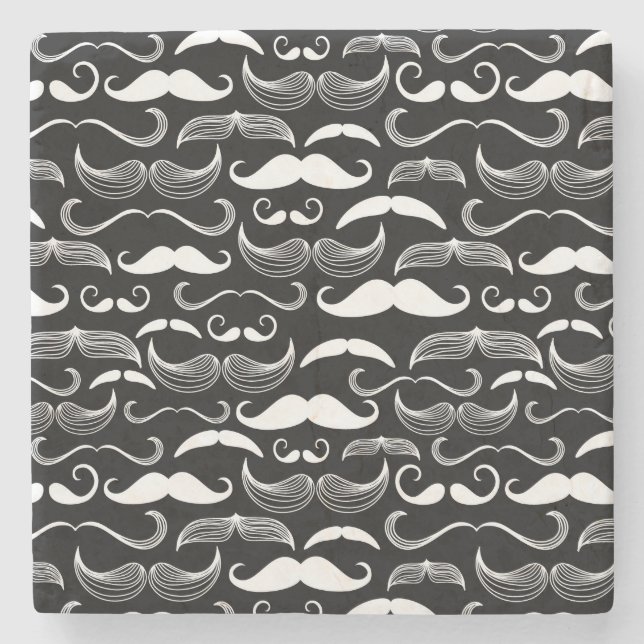 Gentleman klubb. Mustaschmönster Stenunderlägg (Framsidan)
