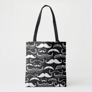 Gentleman klubb. Mustaschmönster Tygkasse