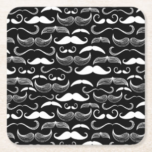 Gentleman klubb. Mustaschmönster Underlägg Papper Kvadrat