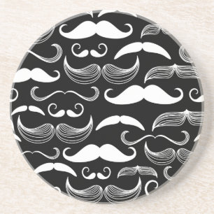 Gentleman klubb. Mustaschmönster Underlägg Sandsten