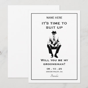gentleman kostym groomsman inbjudningar