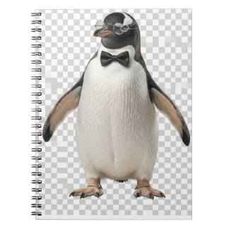 Gentleman Penguin in Bow Tie and Glasses Anteckningsbok
