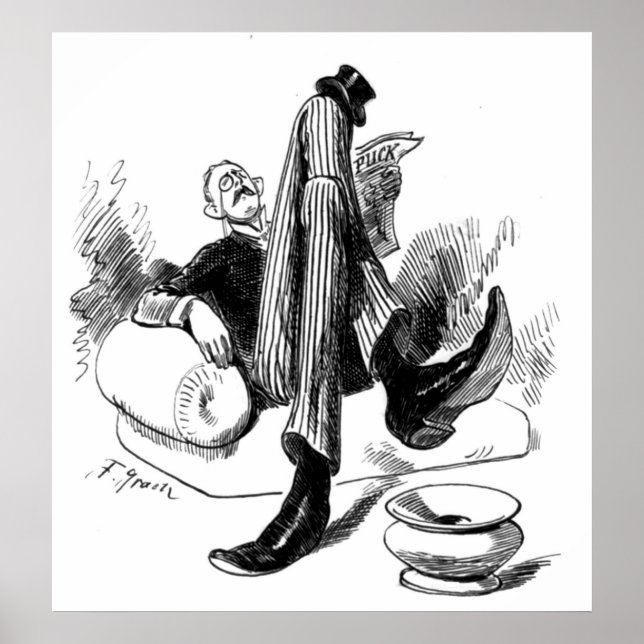 gentleman Reading 1880 Poster (Framsidan)