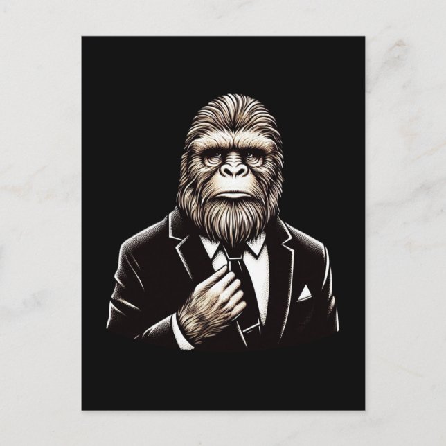 gentleman Sasquatch - Funny Bigfoot Vykort (Framsida)