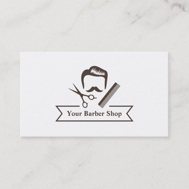 Gentleman Scissors Frisör Barberare Salong Visitkort (Framsida)