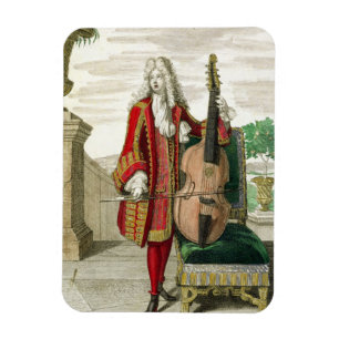 Gentleman som leker violoncellen, publicerade magnet