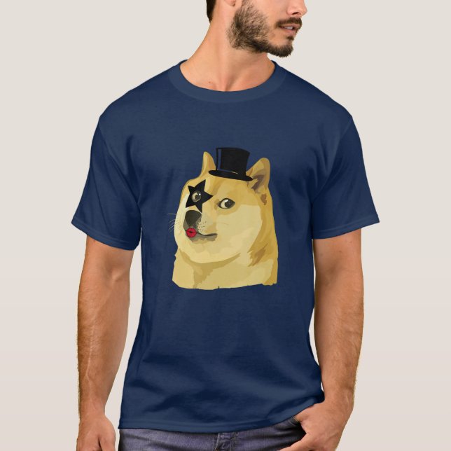 gentleman Sten Rockin Hund - Hodl Dogecoin T Shirt (Framsida)