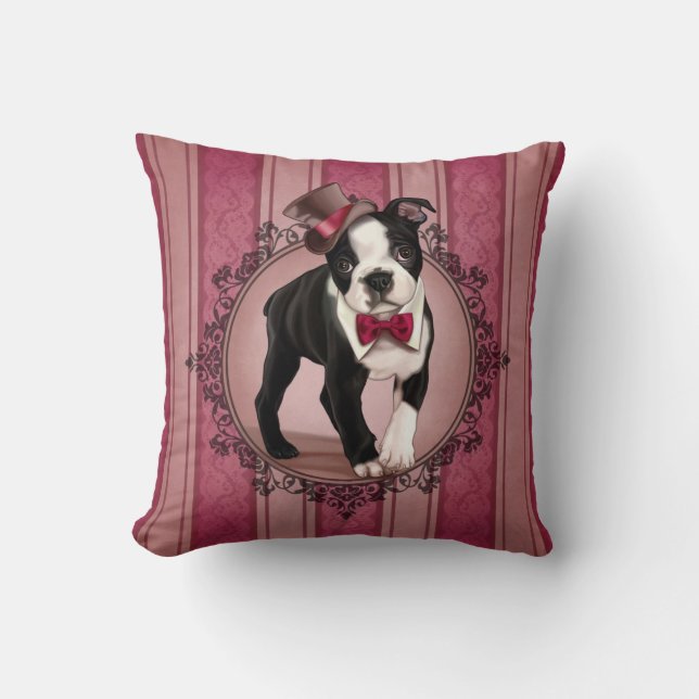 GentlemanBoston Terrier Kudde (Framsida)