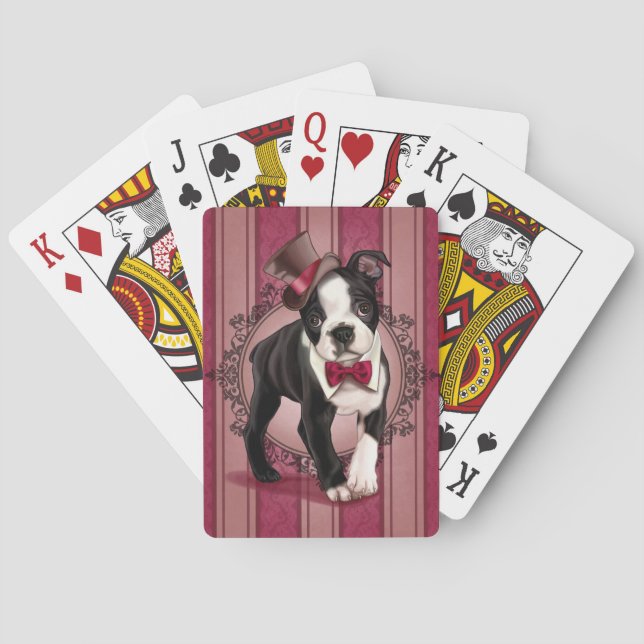 GentlemanBoston Terrier Spelkort (Baksidan)