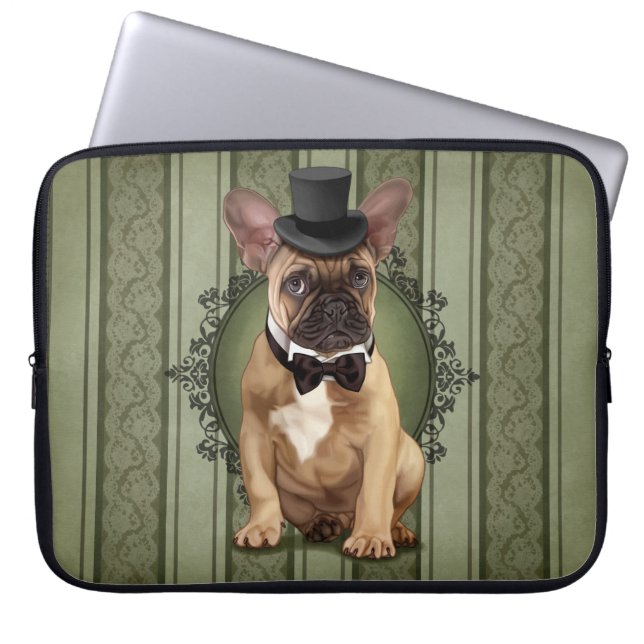 Gentlemanfranskbulldogg Laptop Sleeve (Framsidan)