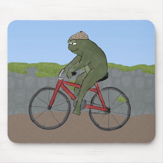 Gentlemangroda på en cykel Mousepad Musmatta (Framsidan)
