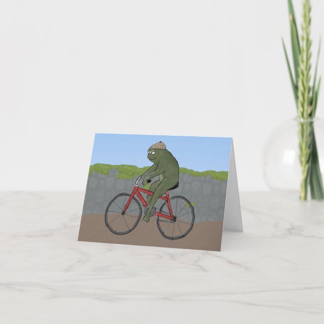 Gentlemangrodan på en cykel noterar kortet kort (Framsida)