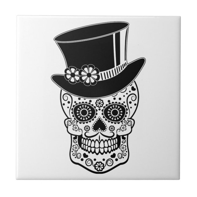 Gentlemansocker Skull-01 Kakelplatta (Framsidan)