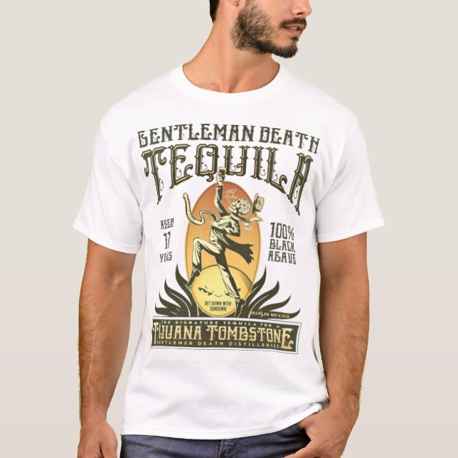 gentlemen an Death Tequila T Shirt (Framsida)