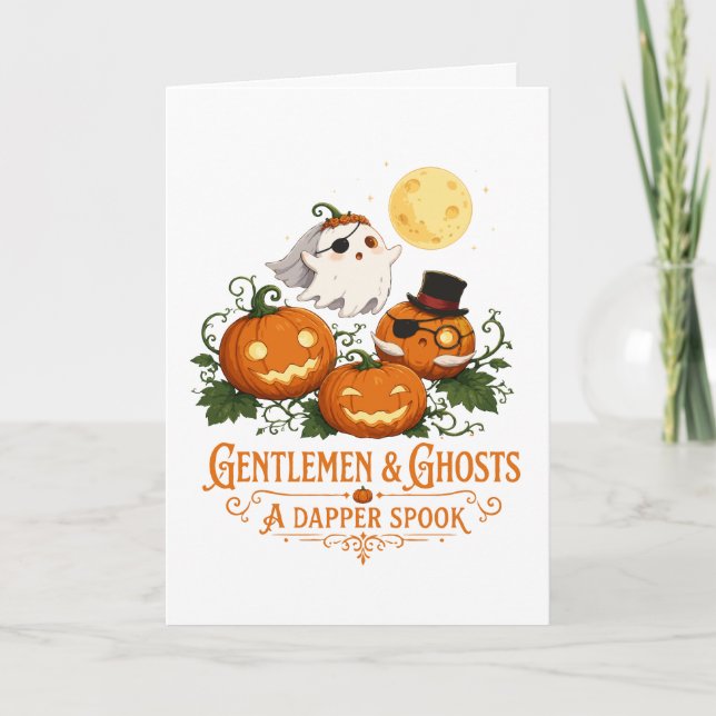 Gentlemen & Ghosts Halloween Kort (Framsida)