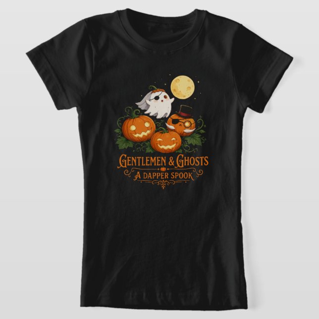 Gentlemen & Ghosts Halloween T Shirt (Laydown)