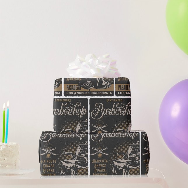 Gentlemen’s Barbershop Retro Haircuts Shaves Presentpapper (Skapare uppladdad)