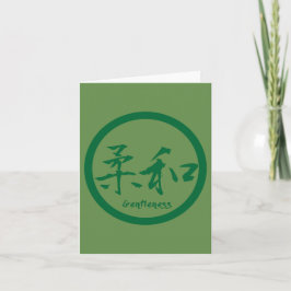 Gentleness Kanji Note-kort | Grönt Kamon Kort