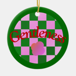 Gentleness Quote in Classic Grönt Typography Julgransprydnad Keramik