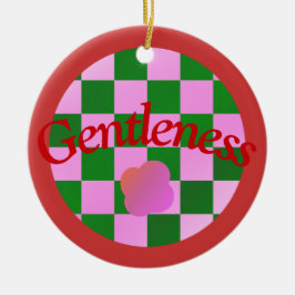 Gentleness Quote in Classic Red Typography Julgransprydnad Keramik