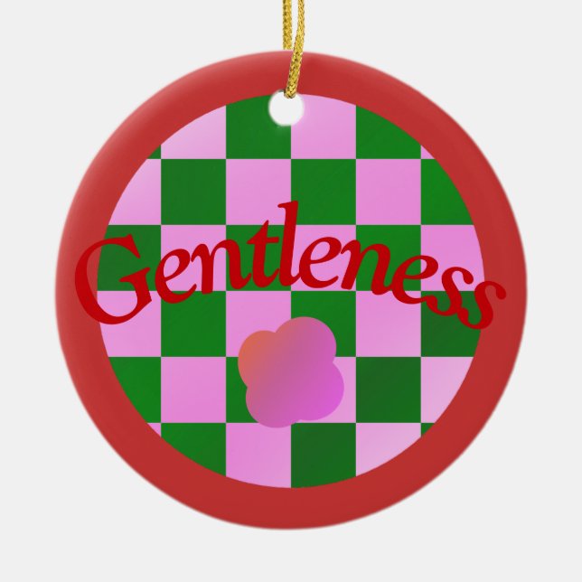 Gentleness Quote in Classic Red Typography Julgransprydnad Keramik (Framsidan)