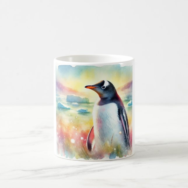 Gentoo Penguin 111024AREF106 - Watercolor Kaffemugg (Center)