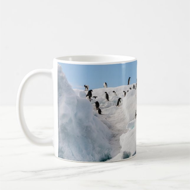 Gentoo Penguin Antarctica Iceberg-speltid Kaffemugg (Vänster)
