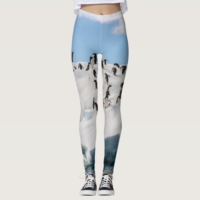 Gentoo Penguin Antarctica Iceberg-speltid Leggings (Framsida)
