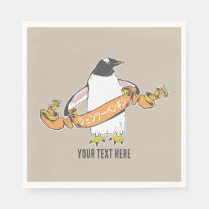 Gentoo penguin Japanskt skrivet Kanji Pappersservett