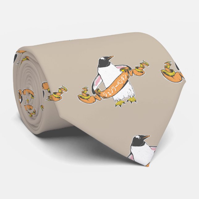 Gentoo penguin Japanskt skrivet Kanji Slips (Rullad)