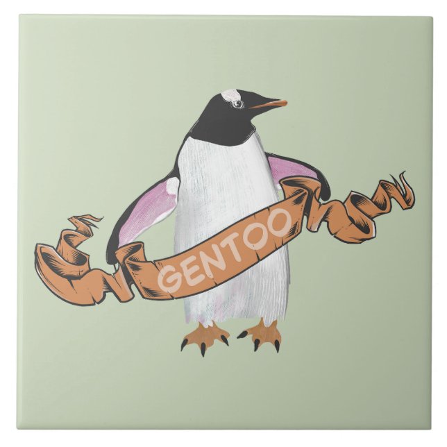 Gentoo penguin kakelplatta (Framsidan)