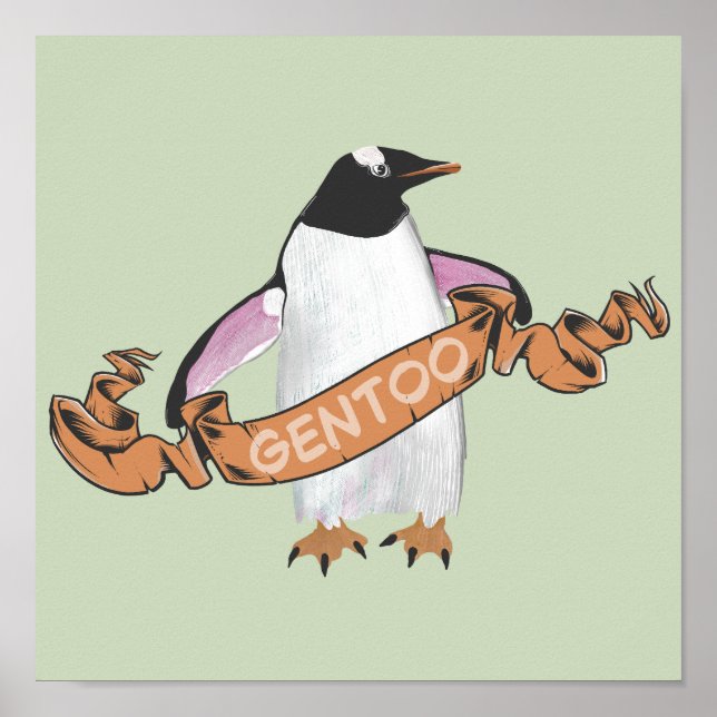 Gentoo penguin poster (Framsidan)