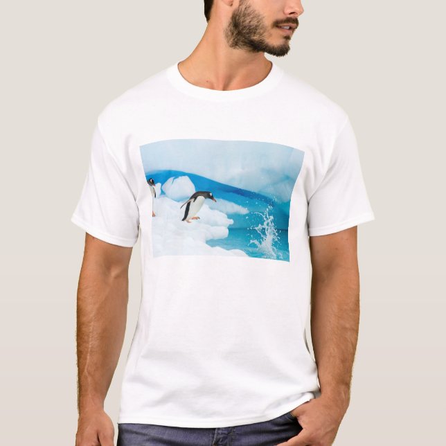 gentoo pingvin, Pygoscelis Papua, hoppar av T Shirt (Framsida)