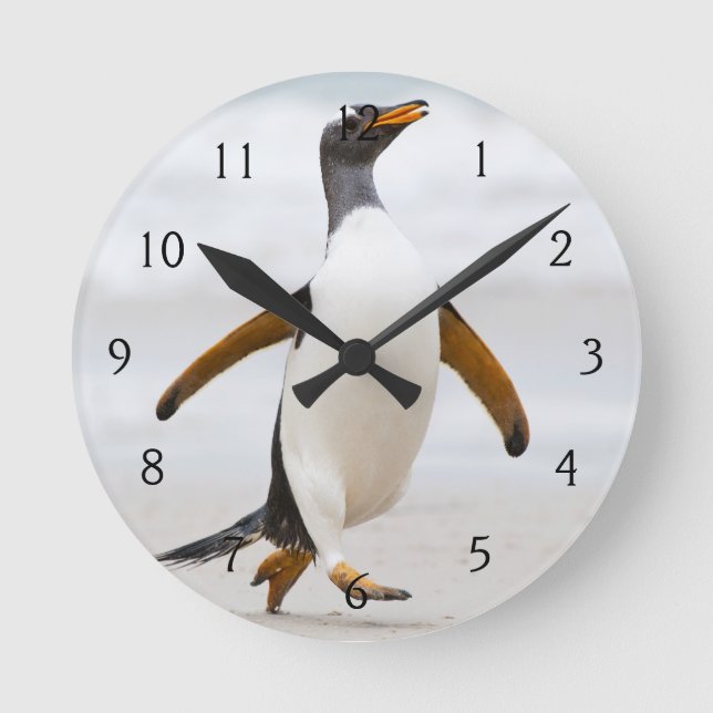 Gentoo pingvin rund klocka (Framsida)
