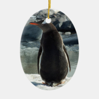 Gentoo pingvinprydnad julgransprydnad keramik