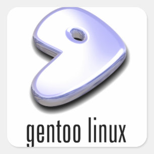 gentooLinuxlogotyp Fyrkantigt Klistermärke