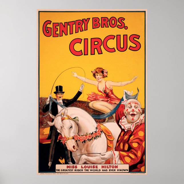 Gentry Bros. Circus Poster (Framsidan)
