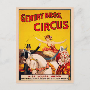 Gentry Bros. Cirkusaffisch ft. Fröcken Louise Vykort
