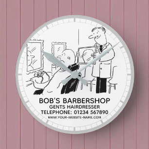 Gents Hairdresser och Barbershop Rund Klocka