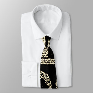 Gents Tie för Black & Cream Abstrakt Mönster Slips