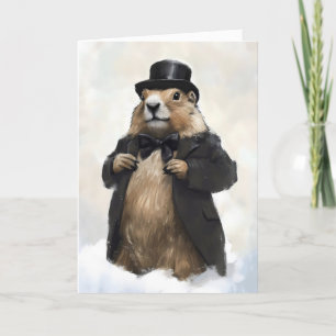 Gentteman Groundhog Funny Helgkort